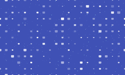 Seamless background pattern of evenly spaced white ladies handbag symbols of different sizes and opacity. Vector illustration on indigo background with stars