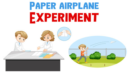 Paper airplane experiment with scientist kids
