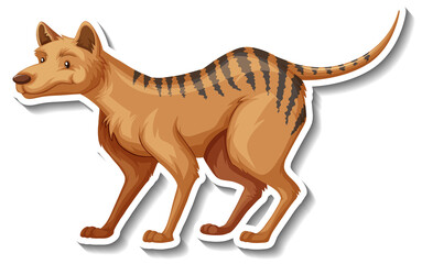 A sticker template of dog cartoon character