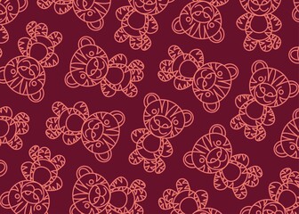 A dark template with a contour image of small tigers.