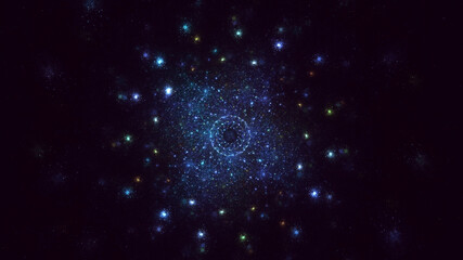 3D rendering abstract round light background