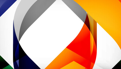 Obraz premium Abstract square shape with overlapping waves, minimal geometric background. Vector Illustration For Wallpaper, Banner, Background, Landing Page