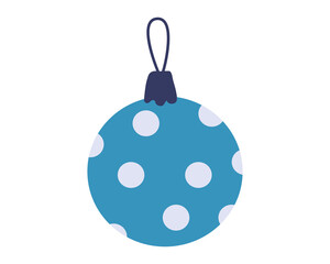 Christmas ball retro, vintage decoration. Symbol of Happy New Year, Xmas holiday celebration. Vector illustration cartoon flat style