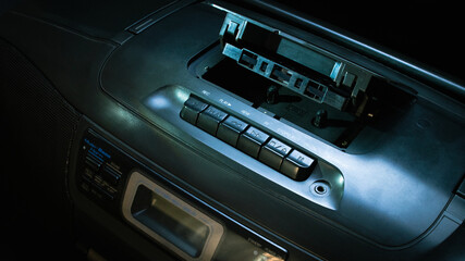 audio tape recorder closeup