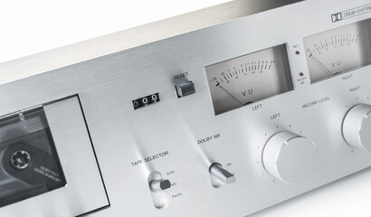 audio tape recorder closeup