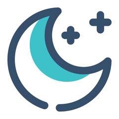 moon star for weather icon lineal