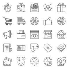 Outline icons for black friday.