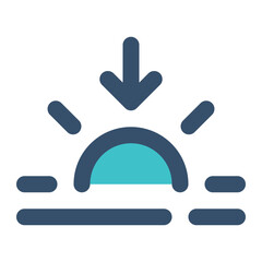 sunset for weather icon lineal