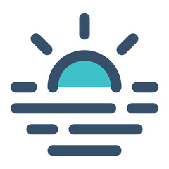 sunset or sunrise for weather icon lineal