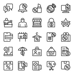 Outline icons for black friday.