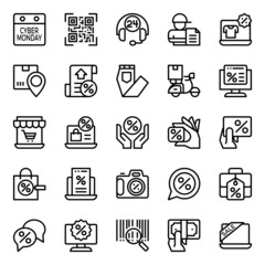 Outline icons for black friday.