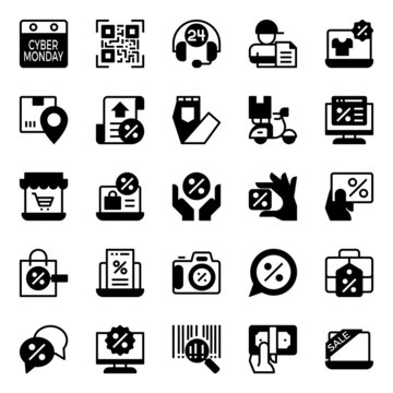 Glyph icons for black friday.