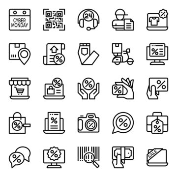 Outline icons for black friday.