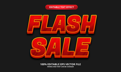 Flash Sale text, 3D cartoon comic style editable text effect