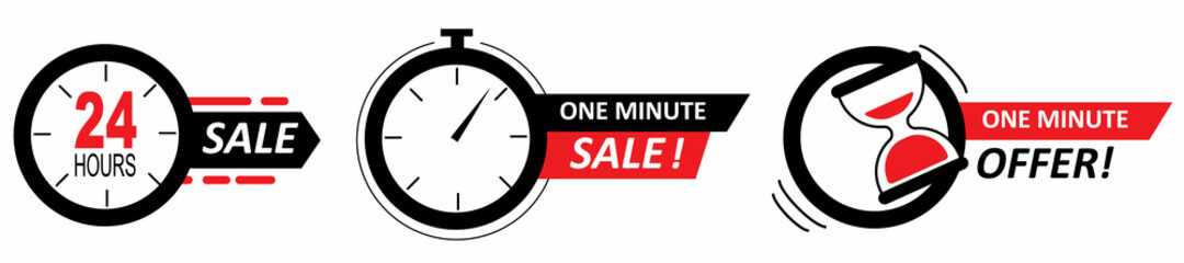 Sale countdown badges sticker. Vector illustration EPS10