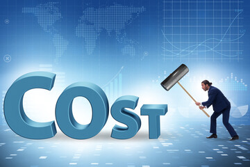 Cost optimisation concept with falling costs