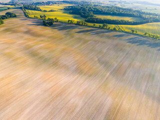 Fototapeta Farm Fields in Summer Season, Drone View obraz