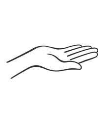 simple open hand outline