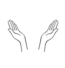 Fototapeta premium simple open hands outline