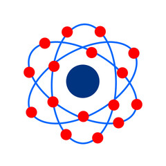 Atom icon. Atom with revolving electrons concept.
