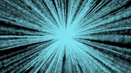 Obraz premium blue rays of smoke. cloud explosion