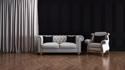 Room interior with Wall Background. 3D rendering ,3D illustration