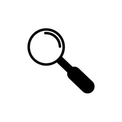 Magnifying glass silhouette vector. Magnifying glass icon or clipart.