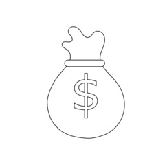 Money bag icon. Money bag vector or clipart.