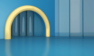 Obraz premium Empty room with Wall Background. 3D illustration, 3D rendering 