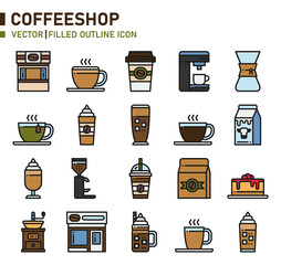 Coffeeshop icon for website, application, printing, document, poster design, etc.
