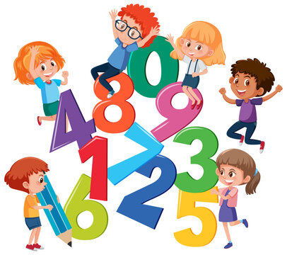 Set of number with kids