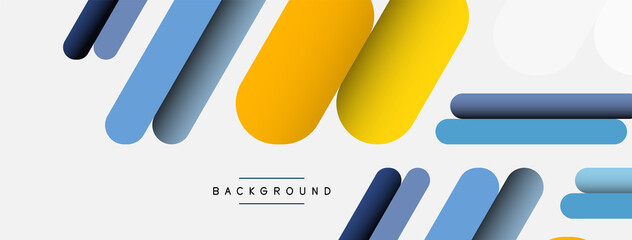 Overlapping round shapes and lines background. Vector illustration for wallpaper banner background or landing page