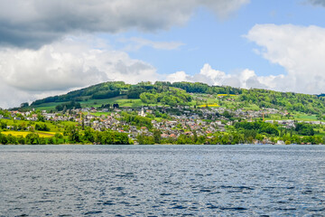 Beinwil, Hallwilersee, See, Seeufer, Seeuferweg, Naturschutzgebiet, Dorf, Meisterschwanden, Naturschutzgebiet, Schifffahrt, Aargau, Sommer, Schweiz