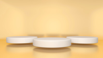 Background rendering with podium and wall scene abstract background. 3D illustration, 3D rendering	
