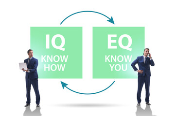 EQ and IQ skill concepts with businessman