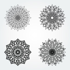 Collections Circular pattern in the form of a mandala for Henna, Mehndi, tattoos, decorations. Decorative decoration in ethnic oriental style. Coloring book page.