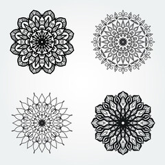 Collections Circular pattern in the form of a mandala for Henna, Mehndi, tattoos, decorations. Decorative decoration in ethnic oriental style. Coloring book page.