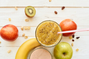 fresh fruit smoothie kefir cocktails yogurt breakfast
