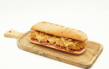 sandwich with ham and vegetables