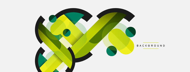 Geometric shapes composition abstract background. Circles lines and rectangles. Vector illustration for wallpaper banner background or landing page