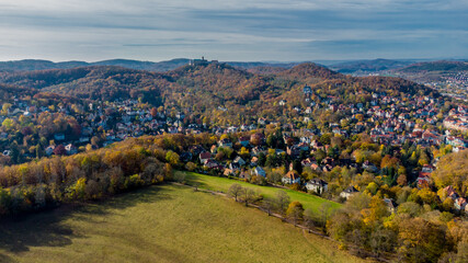 Fototapeta premium Herbstspaziergang rund um die Wartburg Stadt Eisenach am Rand des Thüringer Wald - Thüringen