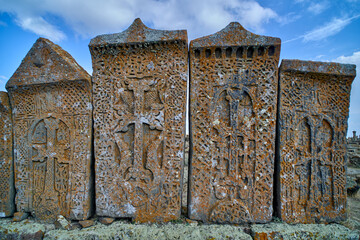 Khachkar Cemetery with Ancient Carved Stones in Noratus Armenia
