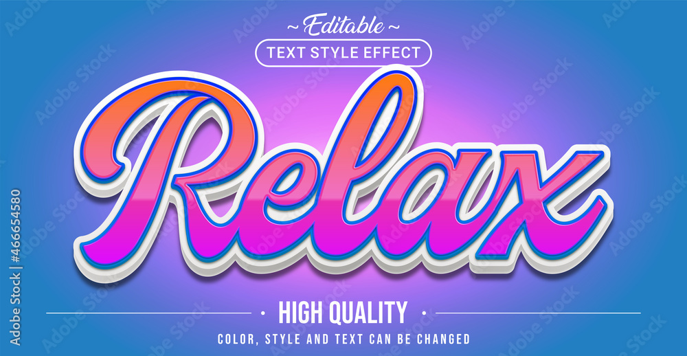 Aufkleber Editable text style effect - Relax text style theme.