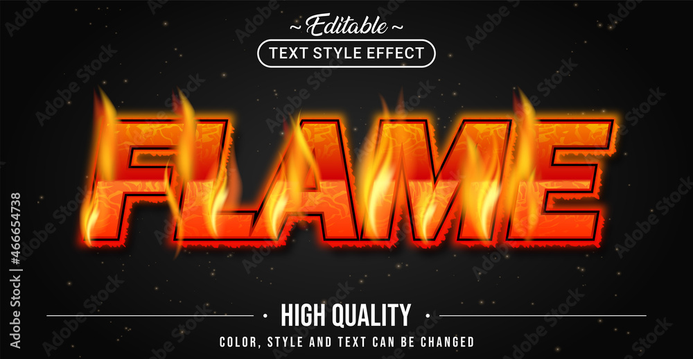 Poster Editable text style effect - Flame text style theme.