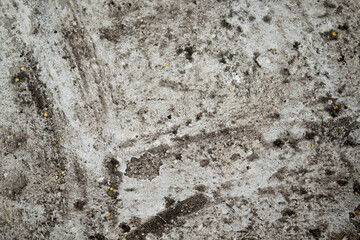cracked stone wall background, view of old gray concrete