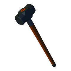 Sledge hammer, hammer, tool, hammer vector, Sledge hammer isolated on white background