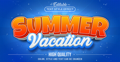 Editable text style effect - Summer Vacation text style theme.