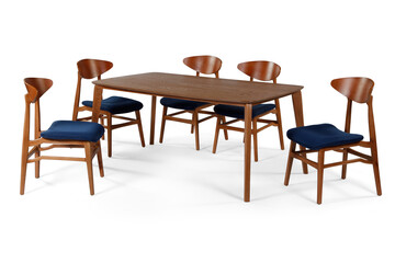 dining table and chairs isolated on white background 