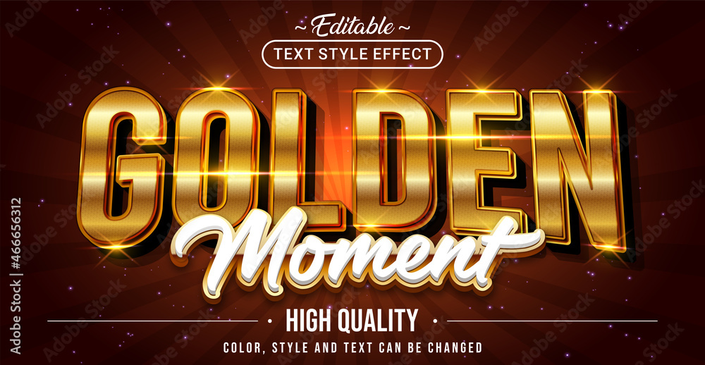 Poster Editable text style effect - Golden Moment text style theme.