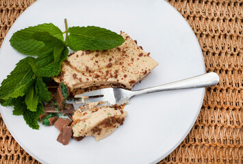 Traditional South African Peppermint crisp tart or dessert